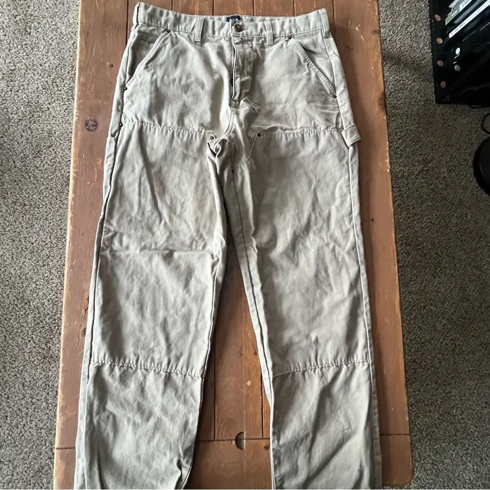 GAP Men's Carpenter Pants 30x30 Khaki Beige Relaxed Fit Workwear - Picture 2 of 9